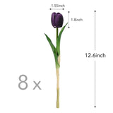 Artificial/Fake/Faux Flowers - Tulip Purple 8Pcs For Wedding, Home, Party, Restaurant