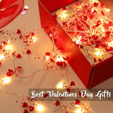 Valentine'S Day Decor 10Ft 30 Led Garland With Lights Red Heart Lights String Battery Operated, Valentine'S Day Lights For Mantle Tree, Romantic Valentines Day Decoration For Home Bedroom