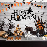 Happy Halloween Backdrop 7x5ft Spider Web Witch Bats Photo Booth Party Decor
