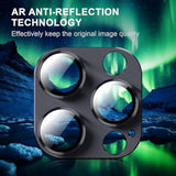 Compatible With Iphone 16 Pro/For Iphone 16 Pro Max Camera Lens Protector,Shockproof Aluminium Alloy & 9H Tempered Glass Protector,Full Protective Strong Adsorption-Black (2Pcs)