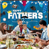 Happy Fathers Day Banner Decorations 72 x 43 Inch, Father's Day Backdrop, Happy Fathers Day Banner Party Supplies Background for Fathers Day Family Party Decor