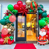 151PCS Christmas Balloon Arch Kit Red Green White Gold Balloons Xmas Decor