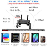 1FT Micro to USB C Remote Controller Cable for DJI Mavic Mini/Mini SE/Air/Pro, Mavic 2 Pro, Zoom, Spark, Micro-USB for Drone USBC Cord for iPhone 17