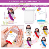 24 Pack Little Jesus Figurines Toys Set Jesus Love You Mini Rubber Toys Includes 24Pcs Organza Bag And Gift Cards Perfect For Kids Sunday School Baptism Gifts Party Favor
