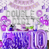 Purple 10Th Birthday Decorations For Girls, Double Digits Birthday Dec