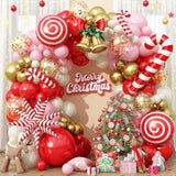 Christmas Balloon Arch Kit Red Pink White Gold Confetti Party Decor