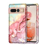 Google Pixel 7 Pro Marble Pattern 3 in 1 Heavy Duty Shockproof Case