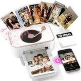 4X6 Photo Printer With 20 Sheets & 1 Ribbon, Portable Photo Printer For Iphone/Android, Ideal Gift For Home & Scrapbooking Use, White