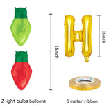 Merry Friendsmas Glittering Christmas Banner With Lightbulb Balloons, Friends-Themed Christmas Winter Holiday Party Garland Bunting Decorations.