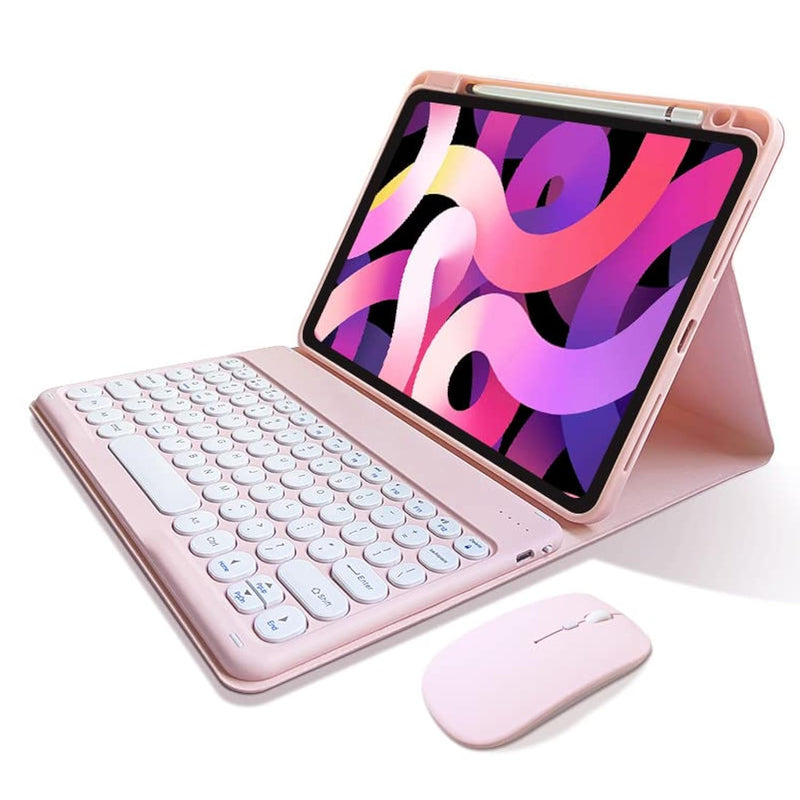 Ipad 10Th Generation 2022 Keyboard Case With Mouse Cute Round Keys Detachable