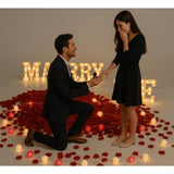 Led Marry Me Light Up Letters With Rose Petals, Love Candles, Usb Lamp, Romantic Proposal Decorations