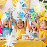 Star Balloons White Party Decorations 6 Cone Spike Explosion Star Balloon 22 Inch Mylar Foil Balloon For Wedding Christmas New Year Birthday Graduation Bachelorette Party