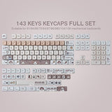 Pbt Keycaps 131 Keys Moa Keycaps Dye-Sublimation Creamy Cute Custom Keycap Set For Cherry Gateron Mx Swithes Mechanical Gaming Keyboards