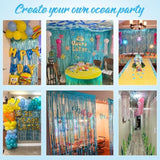 Spongebob 25Th Birthday Decorations, 25 Years Later Letter Balloons Set For Ocean Theme Party,Birthday Decor,Mermaid,Baby Shark,With Hamburger Balloons,Blue Backdrop Bubble Garland And Crepe Paper