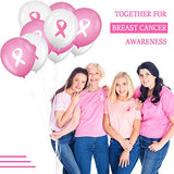 100 Pcs Breast Cancer Awareness Balloons 12 Inch, Pink, White