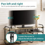 Universal TV Stand for 27-75 inch TVs Swivel +/-35° Height Adjustable Table Top TV Base Max VESA 400x400mm,Holds up to 77 lbs Black