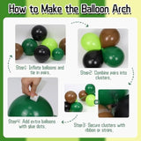 Green Brown Balloon Arch Garland Kit Jungle Theme Party Decorations