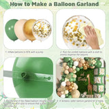 Baby Boxes Safari Jungle Baby Shower Decorations For Boy Girl, Safari Balloons Garland Arch Kit With 4Pcs Sage Green Animal Baby Boxes Nude Giraffe Print Balloons For Wild One Birthday Party Supplies