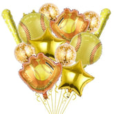 12Pcs Softball Party Balloons - Glove, Bat & Confetti Balloons for Sports Theme