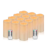 12Pcs Flickering Flameless Candles Waterproof Large (D 3" X H 6") Led Candles, Fake Pillar Outdoor Indoor Battery Operated Candles With Remote For Home/Wedding/Christmas/Holiday Décor