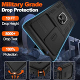 Samsung Galaxy S24 Ultra Case with 2x Screen Protector, Magnetic Stand & Slide Camera Cover, Shock Proof Military-Grade Funda para S24 Ultra Cover - Black
