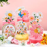 9-Piece Pink Daisy Butterfly 3D Table Centerpieces for Boho Party Decor