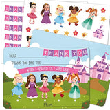 Colorful Princess Thank-You Cards, 4.25X6, 25 Cards, Customizable