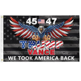 Trump 45Th 47Th President Flag Trump Vance Won Took America Back Flag For Yard Bedroom Garden Car Outdoor Decor With 2 Brass Grommets.3X5 Feet.