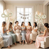 Pink Bow Balloons 20 In Bubble Bobo Balloons With 150 Pcs Mini Ribbon Bows And 10 Big Ribbon Bows Girls Women Bow Birthday Decorations For Bridal Bachelorette Baby Shower Party Supplies -12Pcs