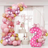 40 Inch Pink Number 2 Foil Balloon Big Mylar Bow Balloons Giant Birthday Decoration For Girls' Princess Parties