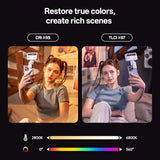 Z05 RGB Video Light Portable LED Selfie Light with Clip for Phone Camera Laptop Tripod, 2000mAh USB-C CRI?97 2800-6800K App Control Dimmable for