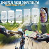Premium Bike Phone Mount, Universal Holder for 4"-7" Phones, Tool-Free