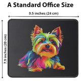 Colorful Yorkie Terrier Dog Mouse Pad - Cute Puppy Dog Lover Gifts For Dad, Mom, Pet Lovers - Funny Animal Mouse Mat, 9.5 Inch For Office/Home