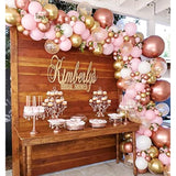 Diy Rose Gold Pink White Balloon Garland Arch 160Pcs With Confetti Bal