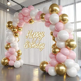 140pcs Pink Gold Balloon Arch Kit with Long Balloons for Birthday Baby Shower