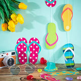 8 Pieces Flip Flop Decorations 52 Feet Summer Hanging Banner Beach Slipper Garland For Hawaiian Party Birthday Baby Shower Supplies