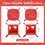 25Pcs Red Square Foil Balloons Wall Backdrop Metallic Double Sided Red Christmas Balloon Tunnel Arch Kit For Christmas Birthday Baby Shower Valentine‘S Day Party Decoration