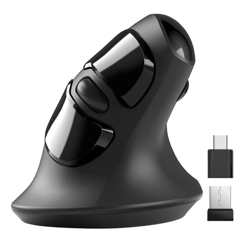 Ergonomic Mouse, Vertical Wireless Mouse With Usb A & Type-C Receiver, Ergo De