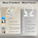 Soul Ultra Wireless 2 - Wireless Over Ear Bluetooth Headphones, Foldable Design with Comfortable Protein Earpads,USB-C Quick Charging, 65 hrs Playtime,Low Latency,Deep Bass,for Travel,Sport,Gym -Beige