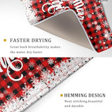 Christmas Dish Drying Mats For Kitchen Counter 18"X24" Merry Christmas Snowflake Microfiber Reversible Drying Mat Kitchen Accessories Christmas Dish Drainer Pad For Coffee Bar Tableware Protector