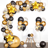 110Pcs Graduation Decorations Class Of 2023 - Black & Gold Balloon Arch Garland Kit - Congrats Grad Decor Supplies (No Air Pump, No Banner)