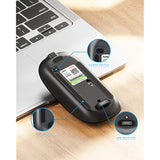 Wireless Mouse, 2.4G Silent Rechargeable Ultra Slim Usb Portable Mouse, 1600 D