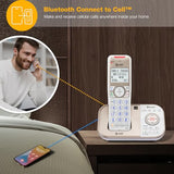 Bl3112-3 3-Handset Dect 6.0 Cordless Phone For Home With Bluetooth Connect To Cell, Smart Call Blocker, Answering Machine, Caller Id, Expandable Up To 5 Handsets, Champagne Gold/White