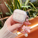 Compatible With Airpods 4 Clear Case,Cute Bow Ribbon Heart Pretty Aesthetic Design With Bow Pearl Keychain,Soft Tpu Protective Shockproof Case For Women Girl For Airpod 4-Pink