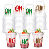 50 Pcs Christmas Cups 12 Oz Bulk Disposable Plastic Merry Xmas Cups Ho Ho Ho Christmas Party Drinking Beverage Cups For Winter Holiday Christmas Party Decoration Tableware Supplies