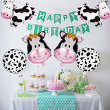 6 Pcs Huge Cow Balloon Funny Cow Print Mylar Balloon For Baby Shower Boy Girl 1St Birthday Farm Animal Western Cowboy Theme Party Decoration