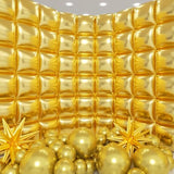 50Pcs Black Square Foil Balloons Wall Backdrop With 80Pcs Black Balloon Garland Arch Kit, Double Sided Balloon Tunnel For Anniversary New Year Birthday Graduation Baby Shower Party Decorations