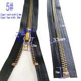 2Pcs #5 24 Inch Zippers For Jackets Sewing Coats Crafts Brass Separati