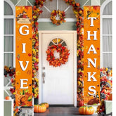Thanksgiving Decorations Give Thanks Banner Porch Door Sign Autumn Fall Welcome Banner For Indoor Outdoor Wall Thanksgiving Decorations For Home