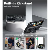 For Samsung Galaxy Z-Fold-4 Case: Military Grade Hinge Protection S-Pen Holder Heavy Duty Shockproof 360 Full-Body Protective Phone Cover With Kickstand For Galaxy Zfold 4 5G 2022 (Black)